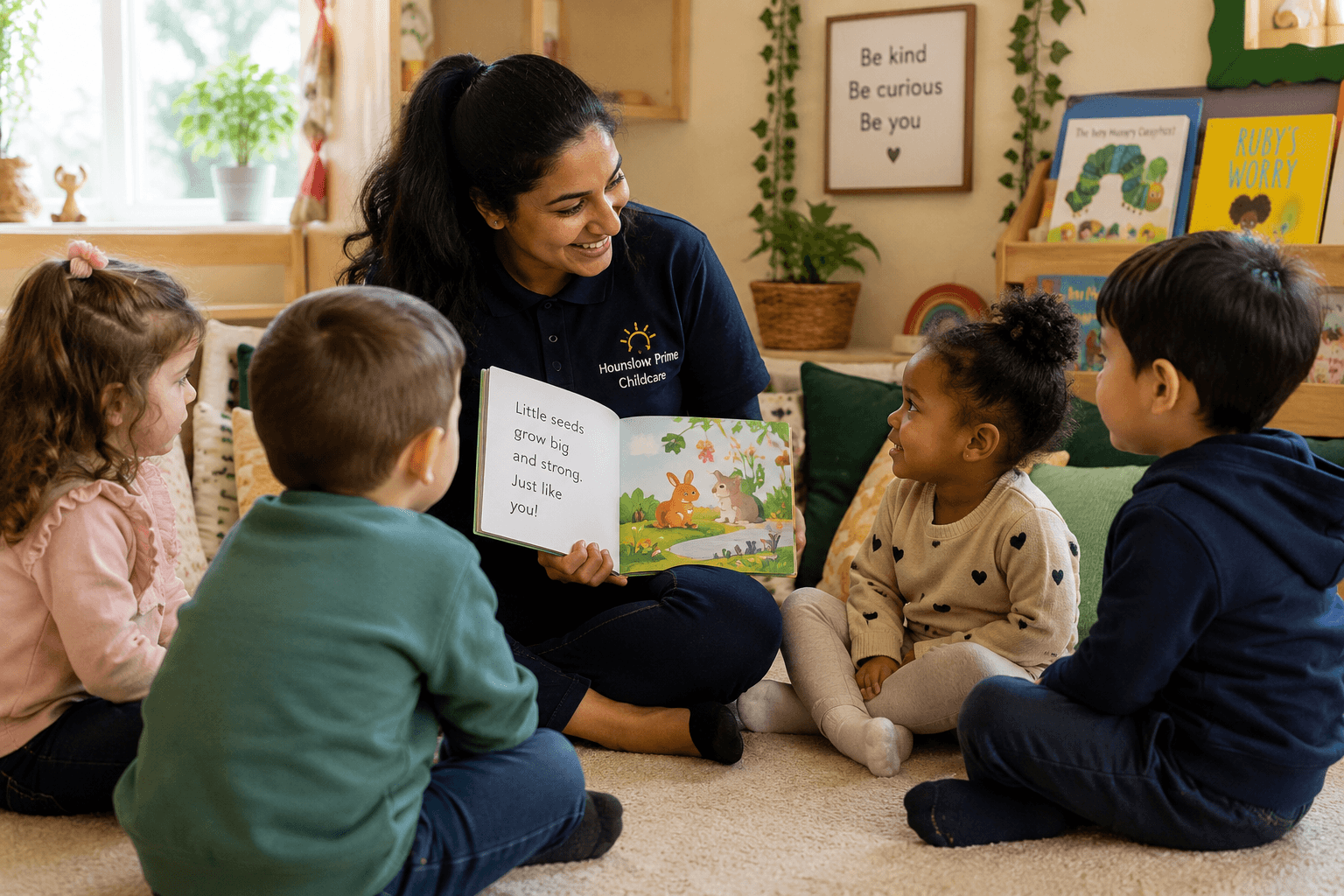 A tutor supporting young learners at Hounslow Prime Childcare